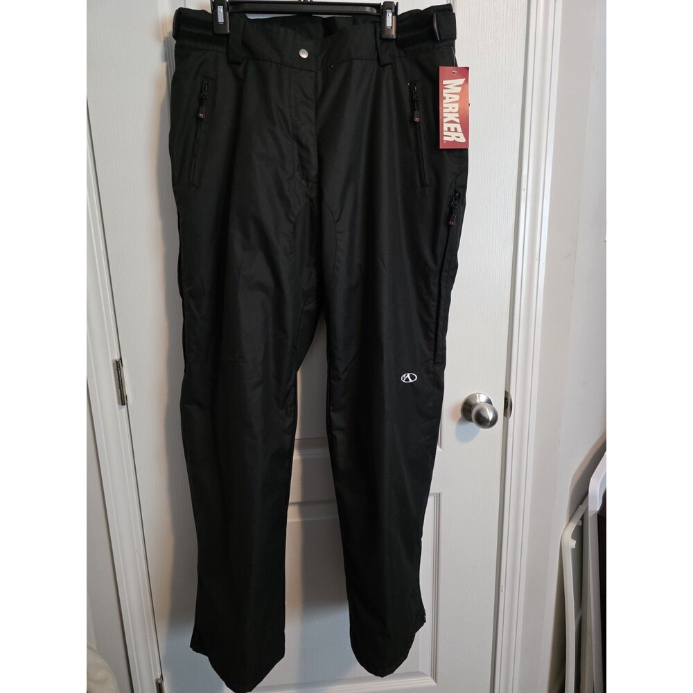 MARKER Women's Black Snow Pants Size 14 Water Rst Lined Adjustable Waist. 103